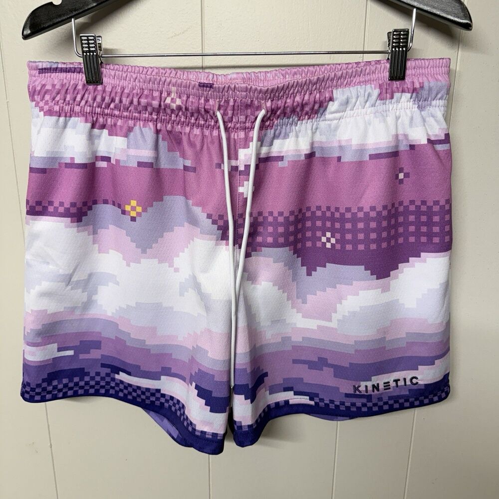 Kinetic Kings "Gradient Sky" Fundamental Shorts AOP USA Made Streetwear Men L